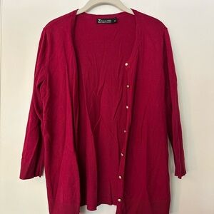 Women's Classic Bright Pink Cardigan